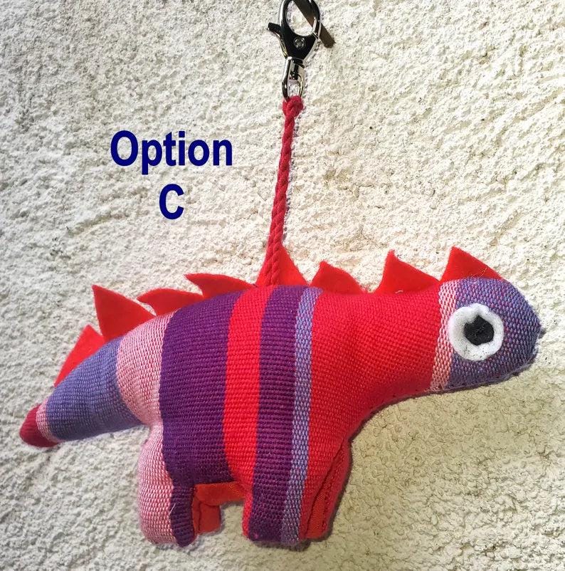 Guatemalan Stuffed Toy DINOSAUR Ornament Hanging