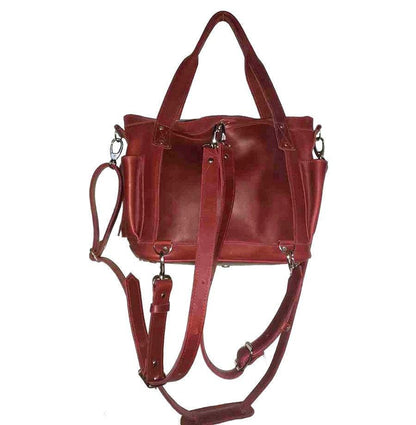 Small Intermedia Medium Convertible backpack crossbody day bag diaper genuine marbled wine color