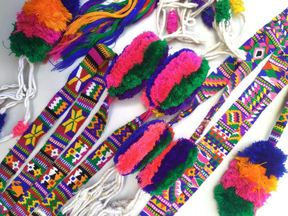 Vintage unique Guatemala handmade weaved cotton TOCOYAL SASH