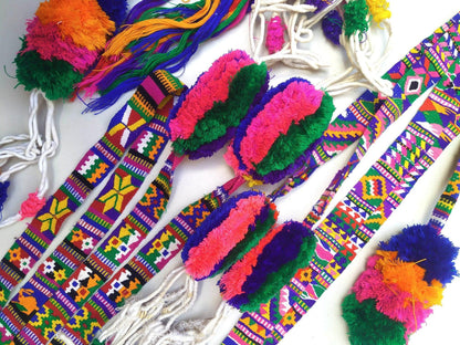 Vintage unique Guatemala handmade weaved cotton TOCOYAL SASH