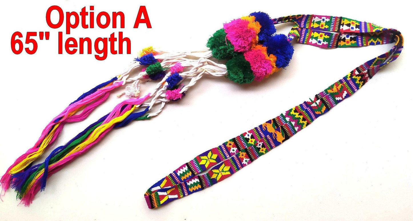 Vintage unique Guatemala handmade weaved cotton TOCOYAL SASH