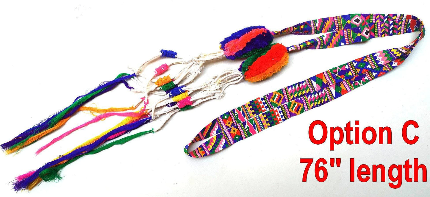 Vintage unique Guatemala handmade weaved cotton TOCOYAL SASH