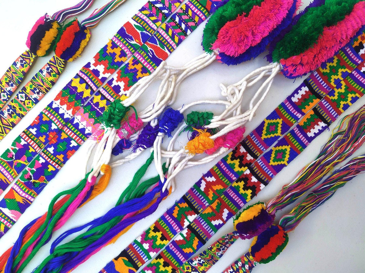 Vintage unique Guatemala handmade weaved cotton TOCOYAL SASH