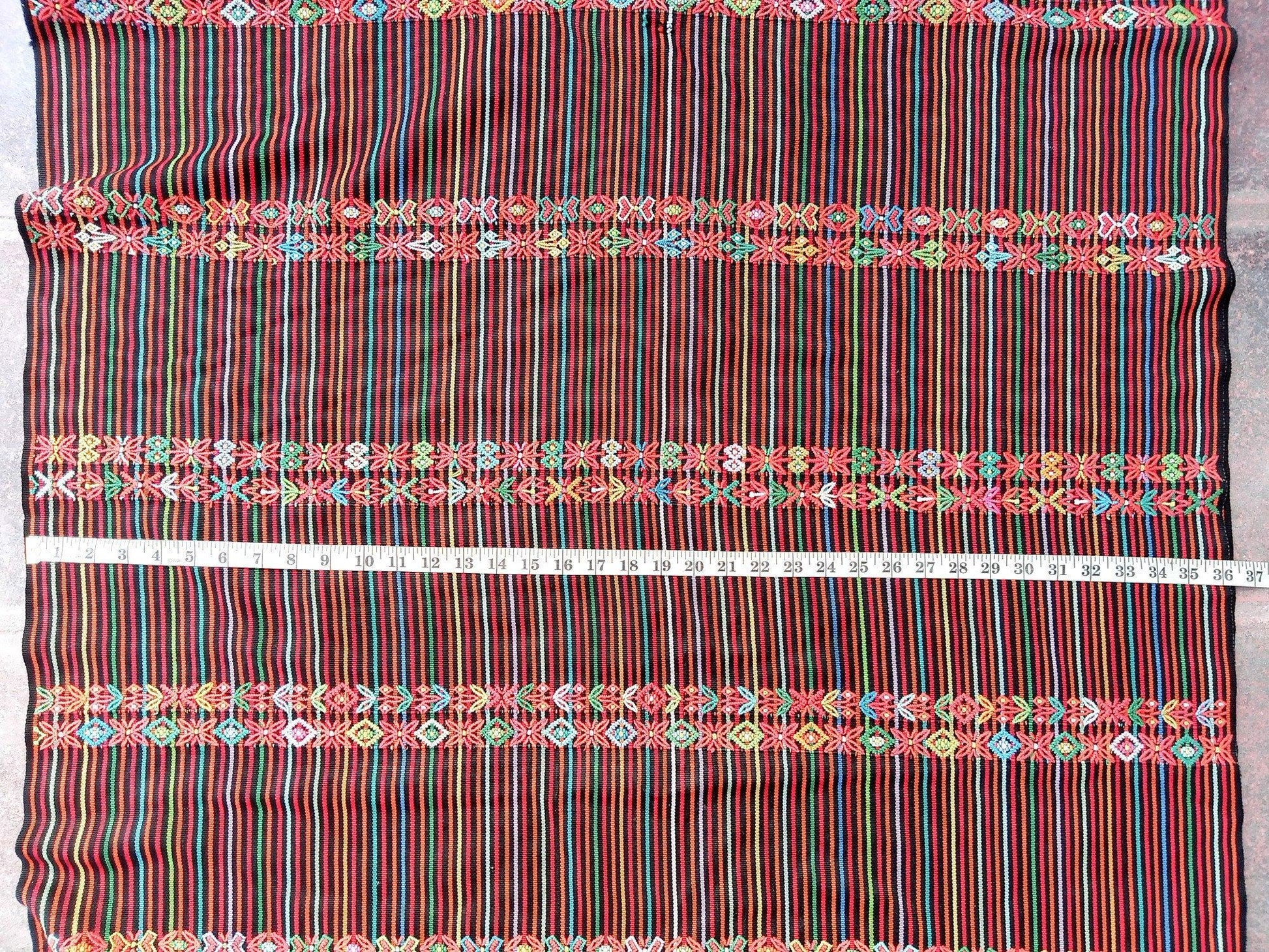 Vintage Handwoven Cotton Aguacatan Guatemalan textile fabric per yard