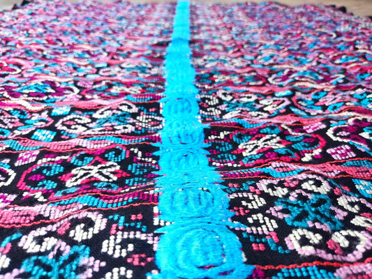 Unique Guatemala Handmade WEAVED Cotton multicolor ZUNIL Corte -Fabric per yard-