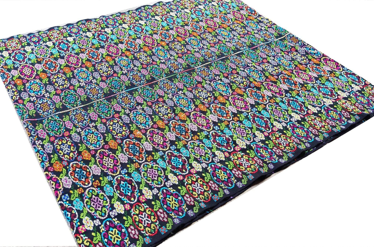 Unique Guatemala Handmade WEAVED Cotton multicolor ZUNIL Corte -Fabric per yard-