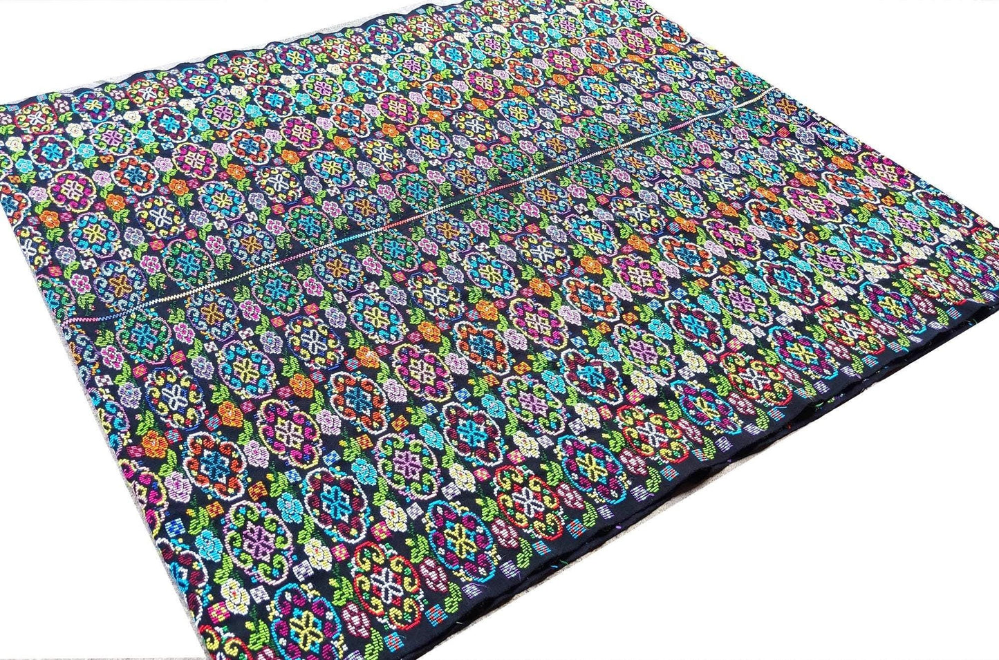 Unique Guatemala Handmade WEAVED Cotton multicolor ZUNIL Corte -Fabric per yard-