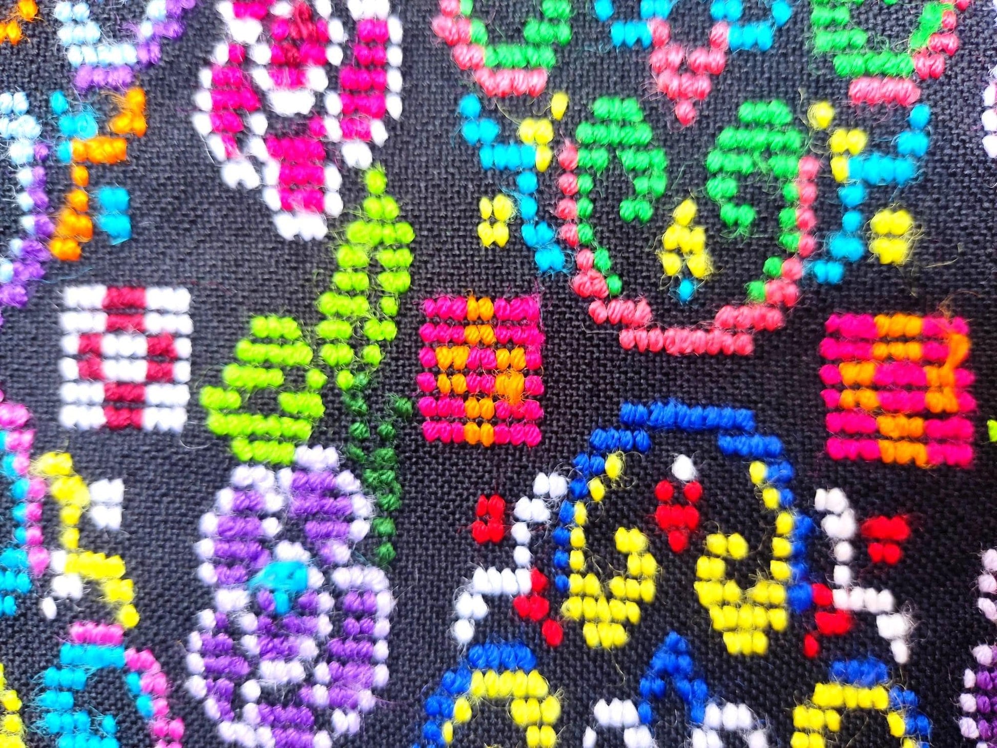 Unique Guatemala Handmade WEAVED Cotton multicolor ZUNIL Corte -Fabric per yard-