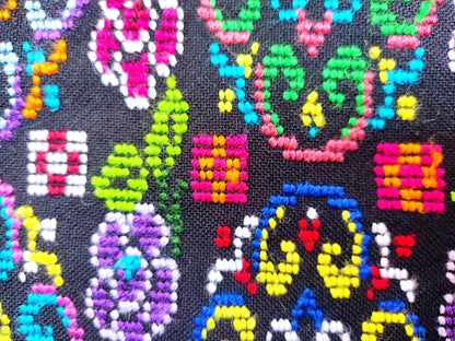 Unique Guatemala Handmade WEAVED Cotton multicolor ZUNIL Corte -Fabric per yard-