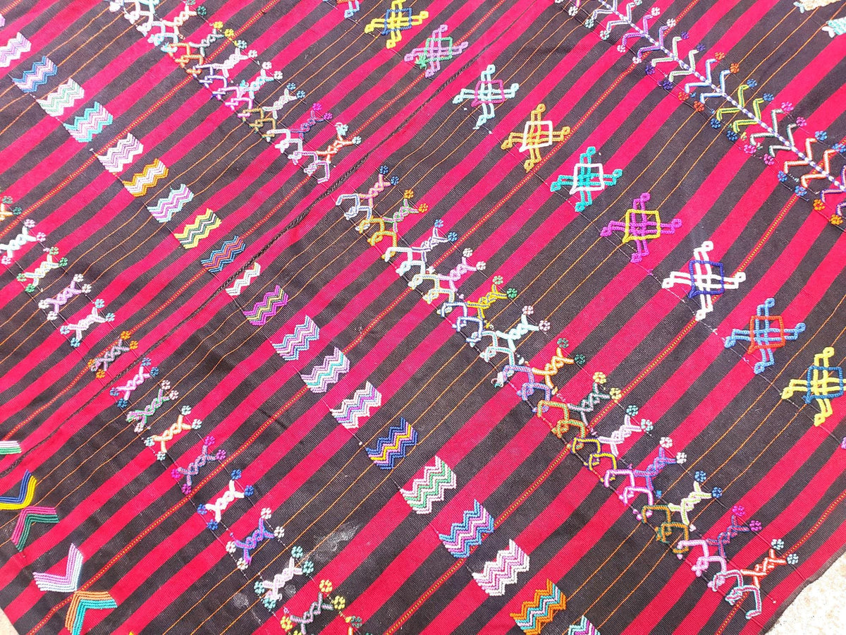 Vintage HANDWOVEN Cotton COLOTENANGO Guatemalan Textile Fabric Per Yard
