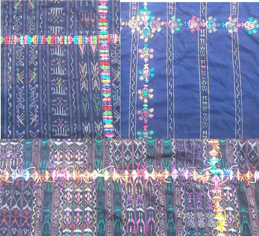 Indigo Fabric, Guatemalan Fabric, Ikat Fabric,