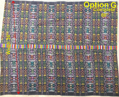 GUATEMALAN Nahuala Cotton IKAT Corte FABRIC Per Yard - Vintage Embroidered Hand Woven Fabric