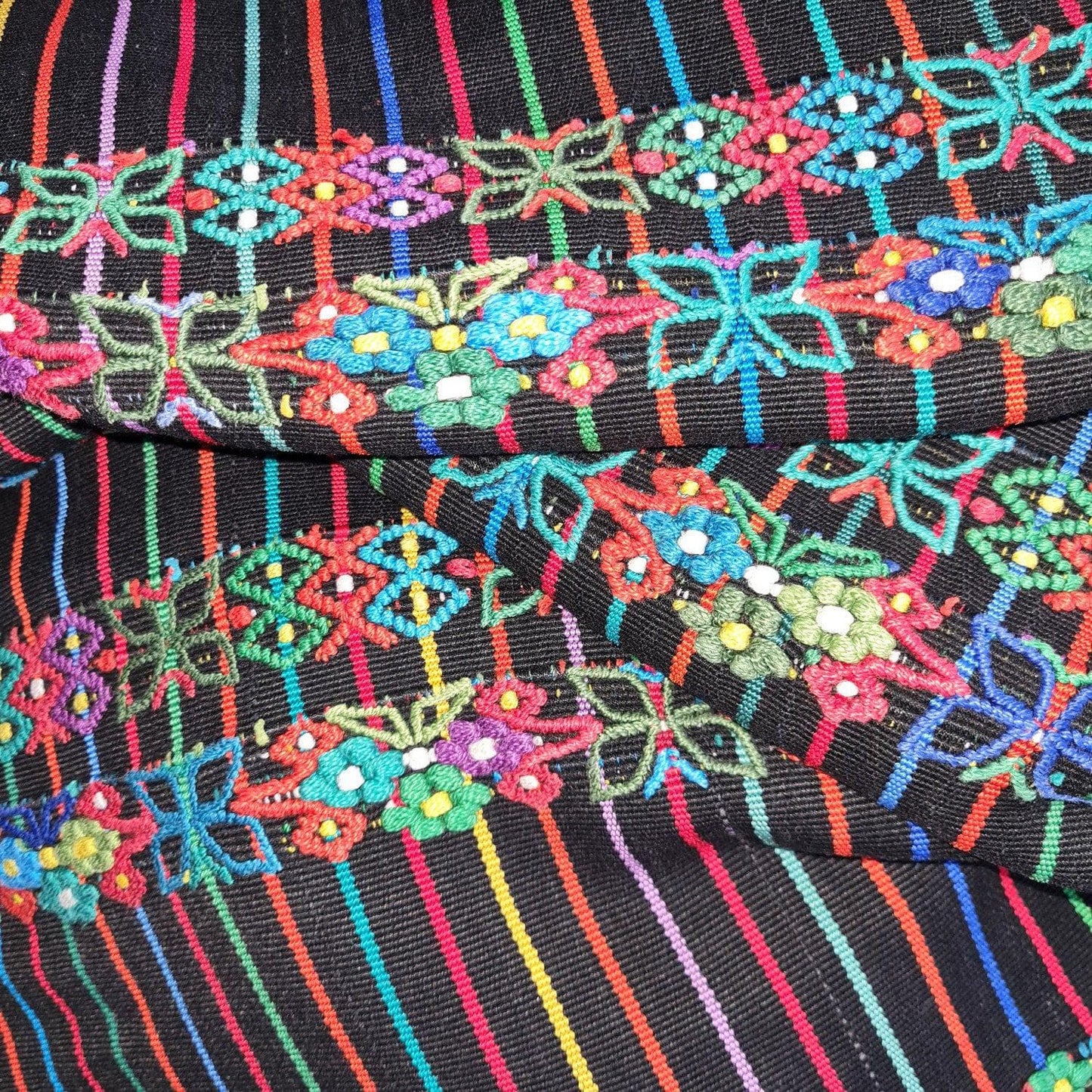 Vintage Handwoven Cotton Aguacatan Guatemalan textile fabric per yard