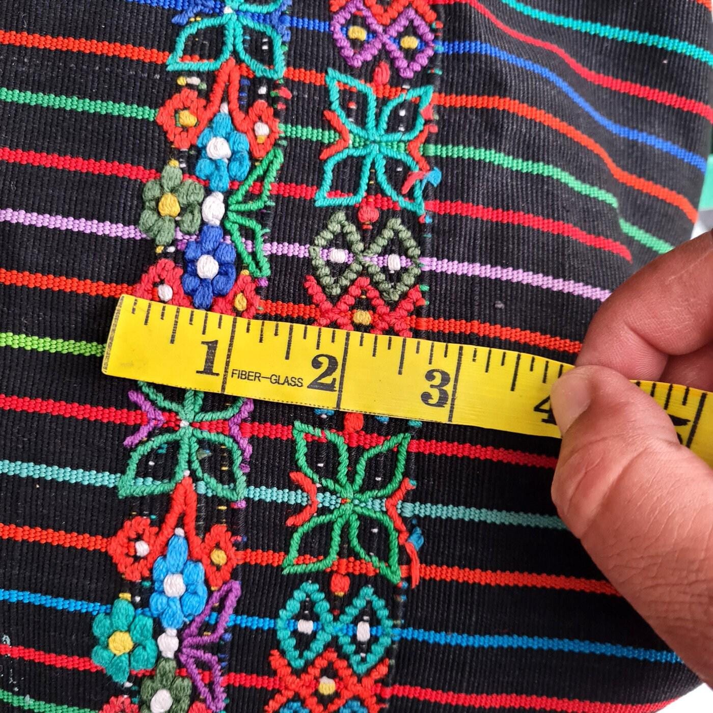 Vintage Handwoven Cotton Aguacatan Guatemalan textile fabric per yard