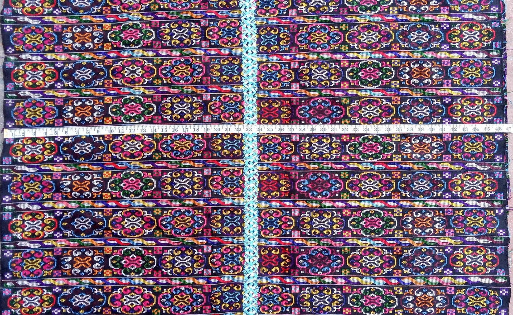 New unique Guatemala handmade weaved cotton multicolor Zunil Corte -Fabric per yard-