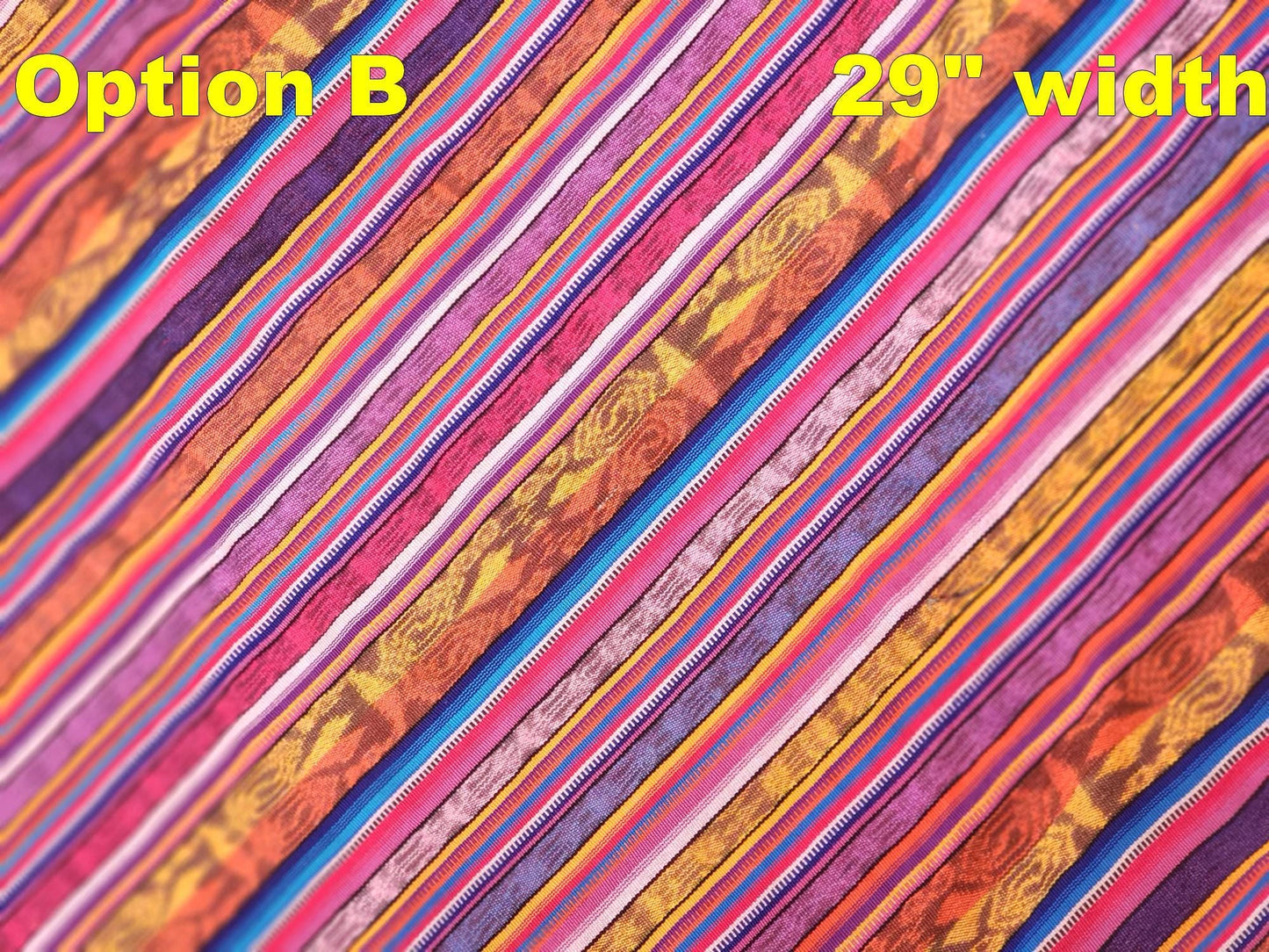Guatemalan Unique Vintage Ikat Silk fabric per yard- Hand Woven Ethnic Textile -
