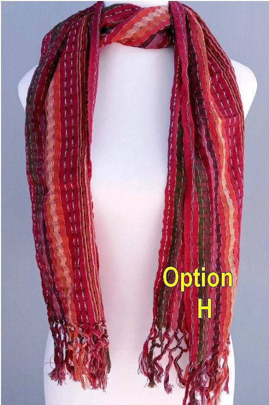 Women Medium Weight GUATEMALAN COTTON Indigo SCARF Wrap - Artisans Wear Aesthetic Shawl
