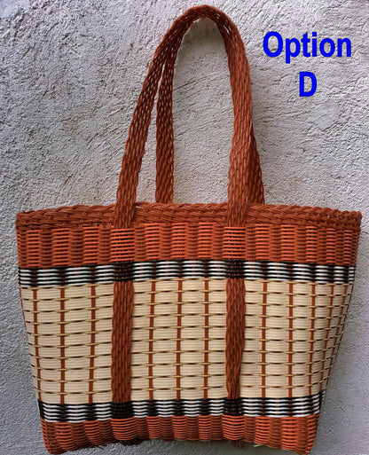 Large Woven Guatemalan Plastic market Bag - Recycled plastic