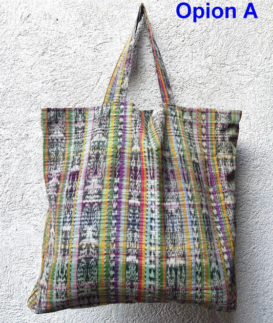 Handmade Vintage IKAT Textil TOTE Shopping BAG, Market Bag, Available In Multiple Colors
