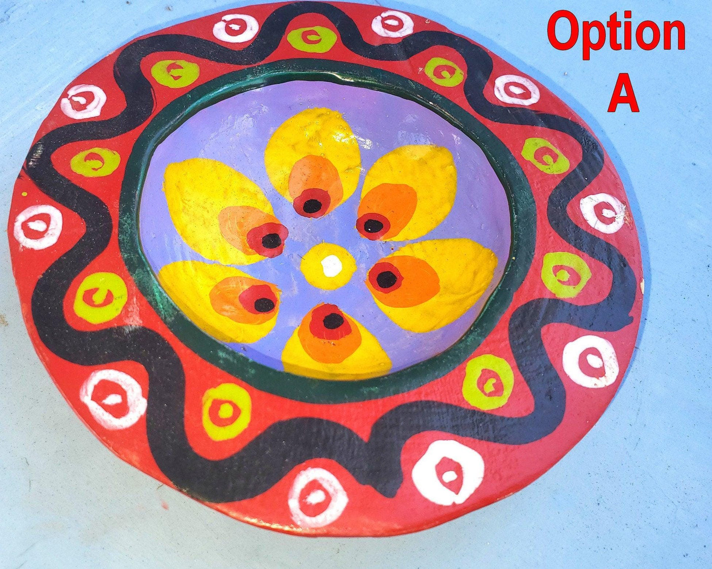 Hand-Painted Pinewood mini tray / dish Guatemala