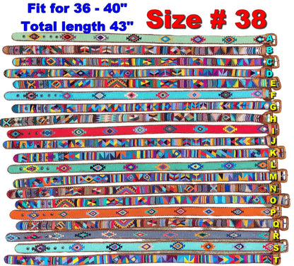 Lot of authentic Guatemalan HANDMADE BELT leather braided UNISEX belt