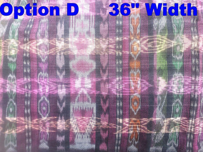 Guatemalan Unique Vintage Ikat Cotton fabric per yard- Hand Woven Ethnic Textile - 700