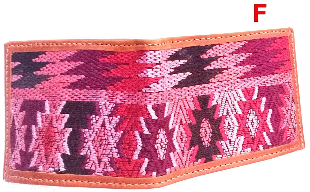Guatemalan Authentic LeatherWALLET -Huipil Patterned Multiple Options