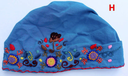 Women Head Hand Embroidered COTTON BAND BANDANA In Medium Weight - Multiple Colors Head Warmer Guatemalan Bandana