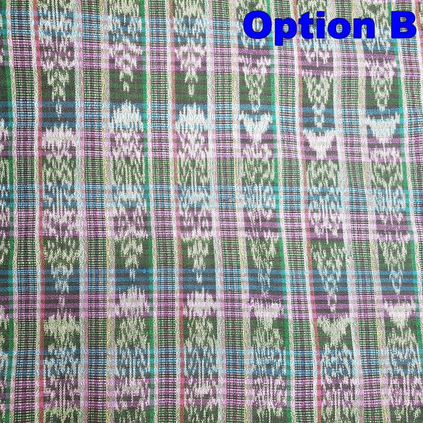 Guatemalan Unique Vintage Ikat Cotton fabric per yard- Hand Woven Ethnic Textile - 700