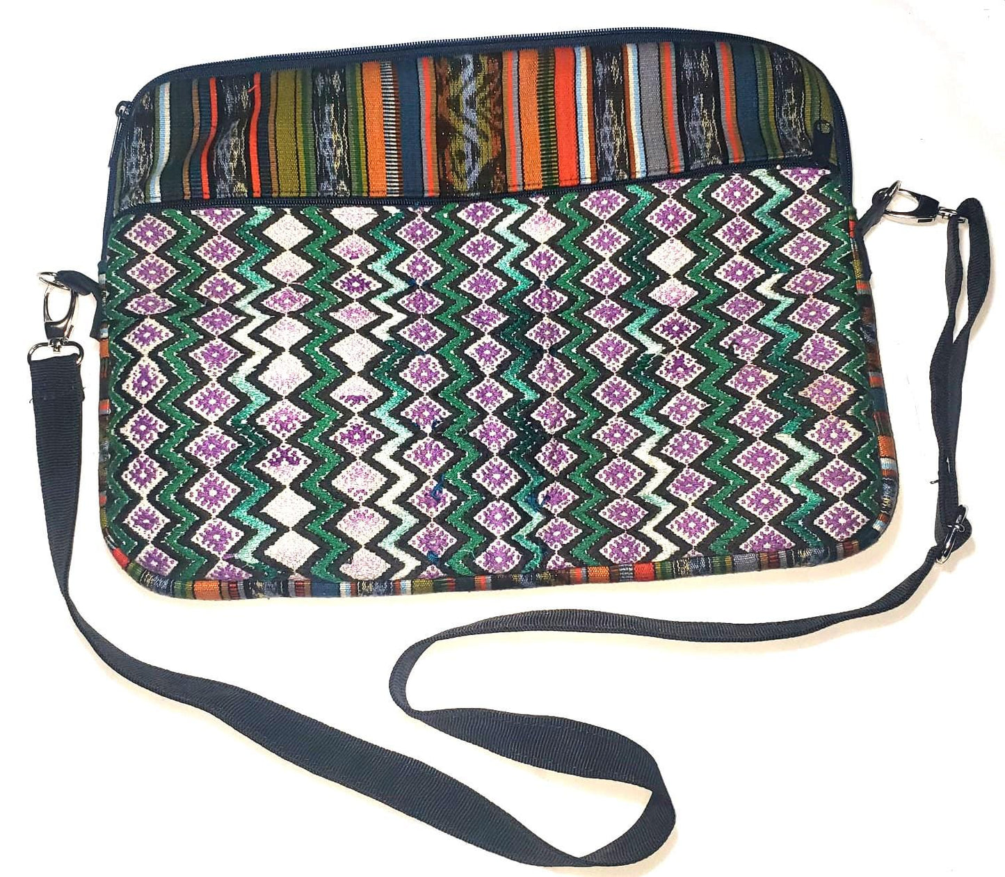 Guatemalan INDIGO LAPTOP padded CASE -Embroidered Sleeve Padded Carry Case-