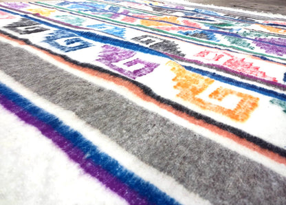 Organic PONCHO Wool GUATEMALAN BLANKET For Winter Season -Traditional Blanket Made In Momostenango