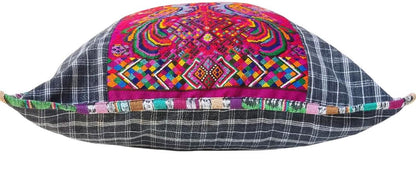 Set of Cotton Guatemala UPCYCLED Geometric PEACOCK Huipil Pillow Case Cushion Cover 18x18 inches 45x45 cm