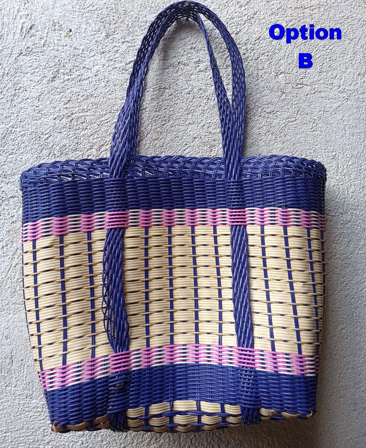 Large Woven Guatemalan Plastic market Bag - Recycled plastic