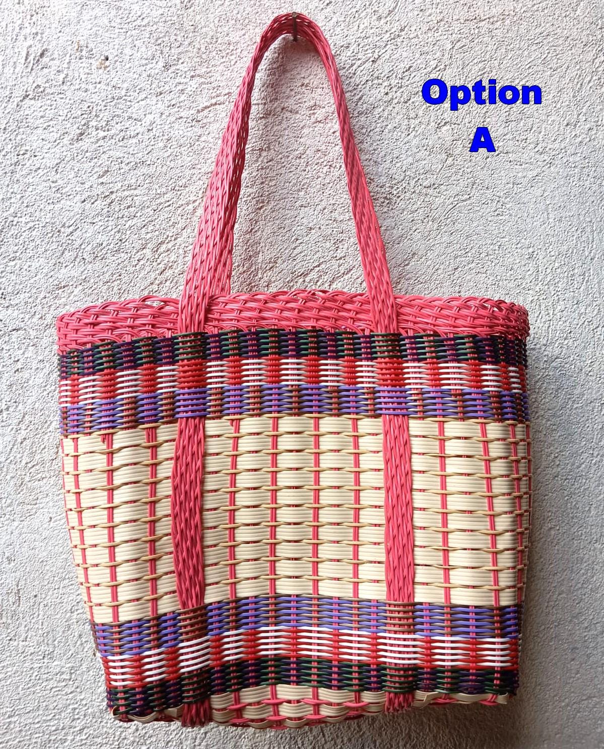 Large Woven Guatemalan Plastic market Bag - Recycled plastic