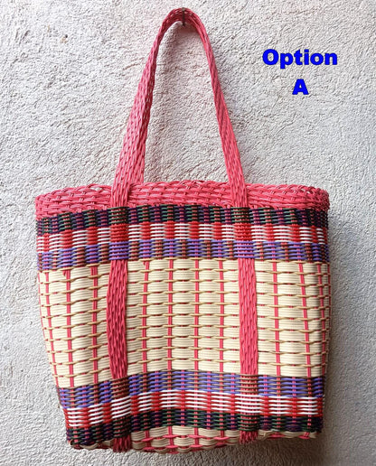 Large Woven Guatemalan Plastic market Bag - Recycled plastic