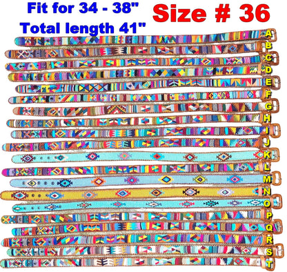 Lot of Authentic Guatemalan Handmade SILK LEATHER Braided UNISEX Belt