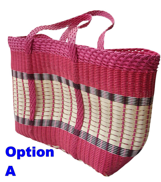Extra Large Woven Guatemalan Plastic Market Bag - RECYCLED PLASTIC Basket