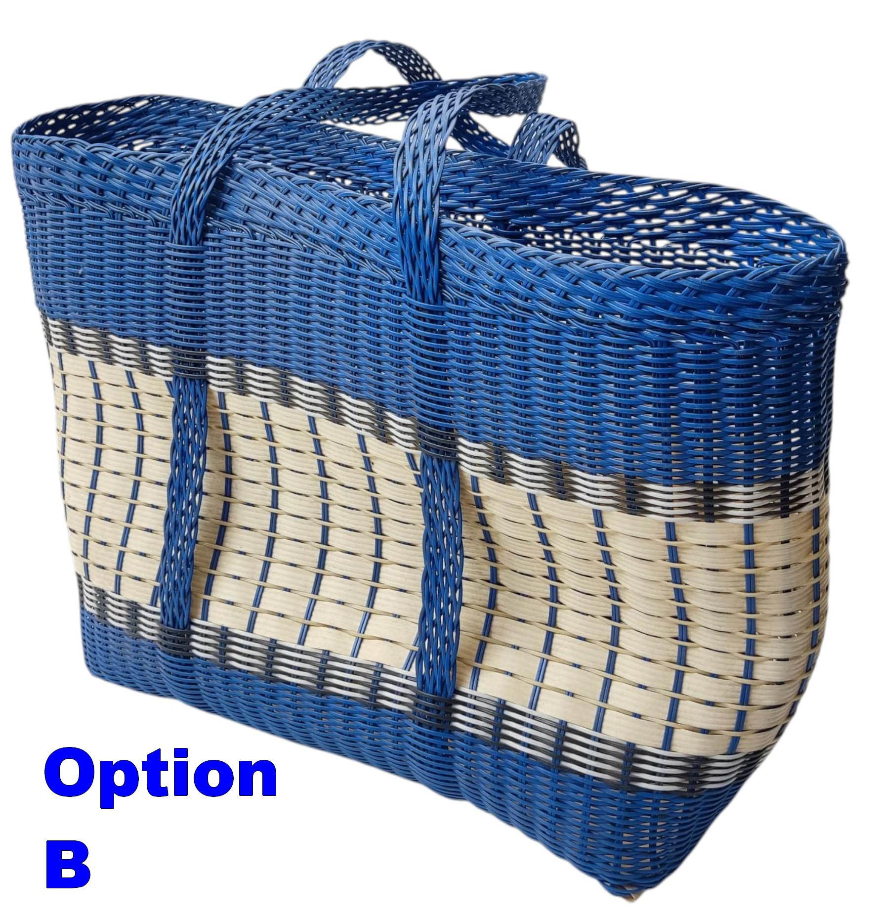 Extra Large Woven Guatemalan Plastic Market Bag - RECYCLED PLASTIC Basket