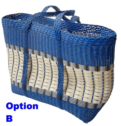 Extra Large Woven Guatemalan Plastic Market Bag - RECYCLED PLASTIC Basket