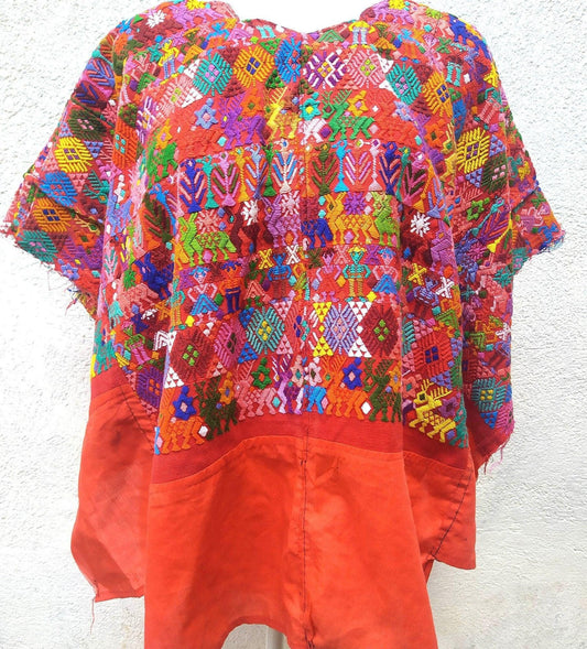 Bird weave, Huipil Blouse, Floral Tapestry,