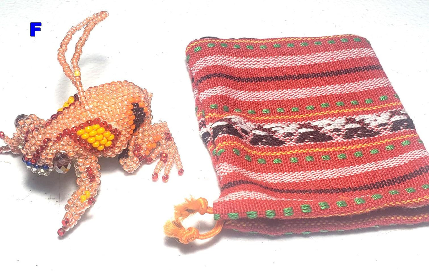 BEADED FROG Hanging ORNAMENT Key chain Gift For Animal Lovers - Czech Glass Seed Beads And Nylon Thread