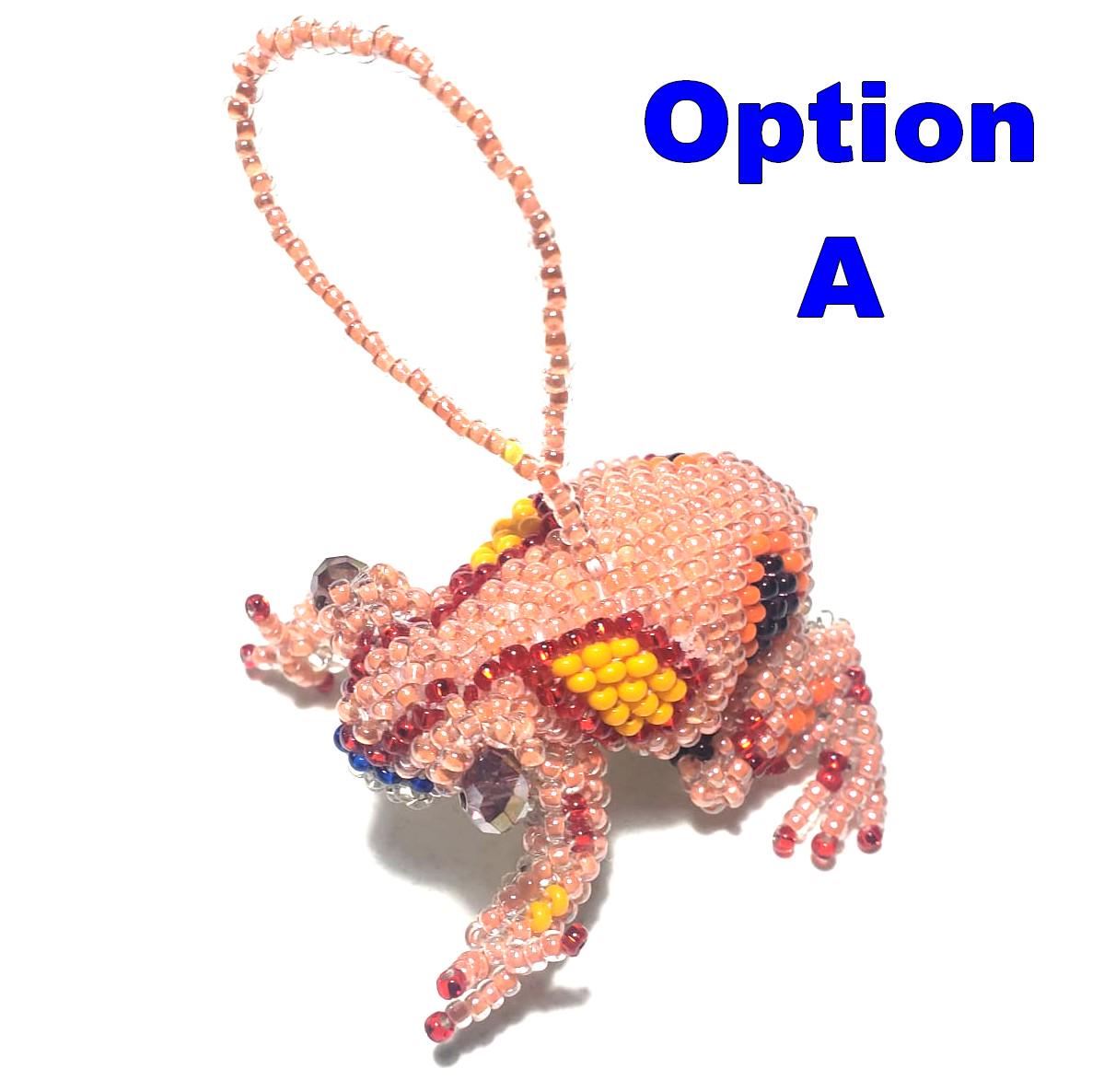 BEADED FROG Hanging ORNAMENT Key chain Gift For Animal Lovers - Czech Glass Seed Beads And Nylon Thread