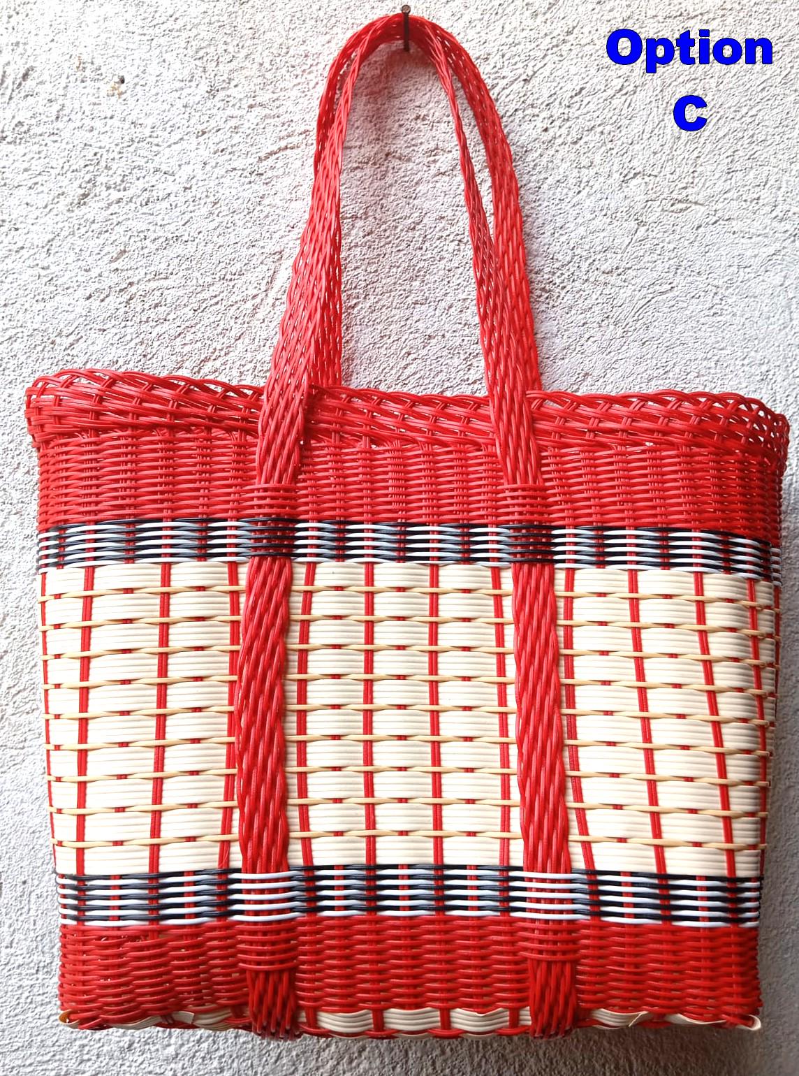 Large Woven Guatemalan Plastic market Bag - Recycled plastic