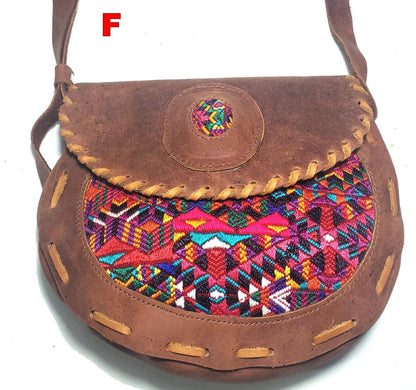 Guatemalan Huipil Leather Crossbody Clutch: Fair Trade Artisan Purse