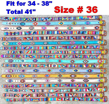 Lot of Authentic Guatemalan Handmade SILK LEATHER Braided UNISEX Belt