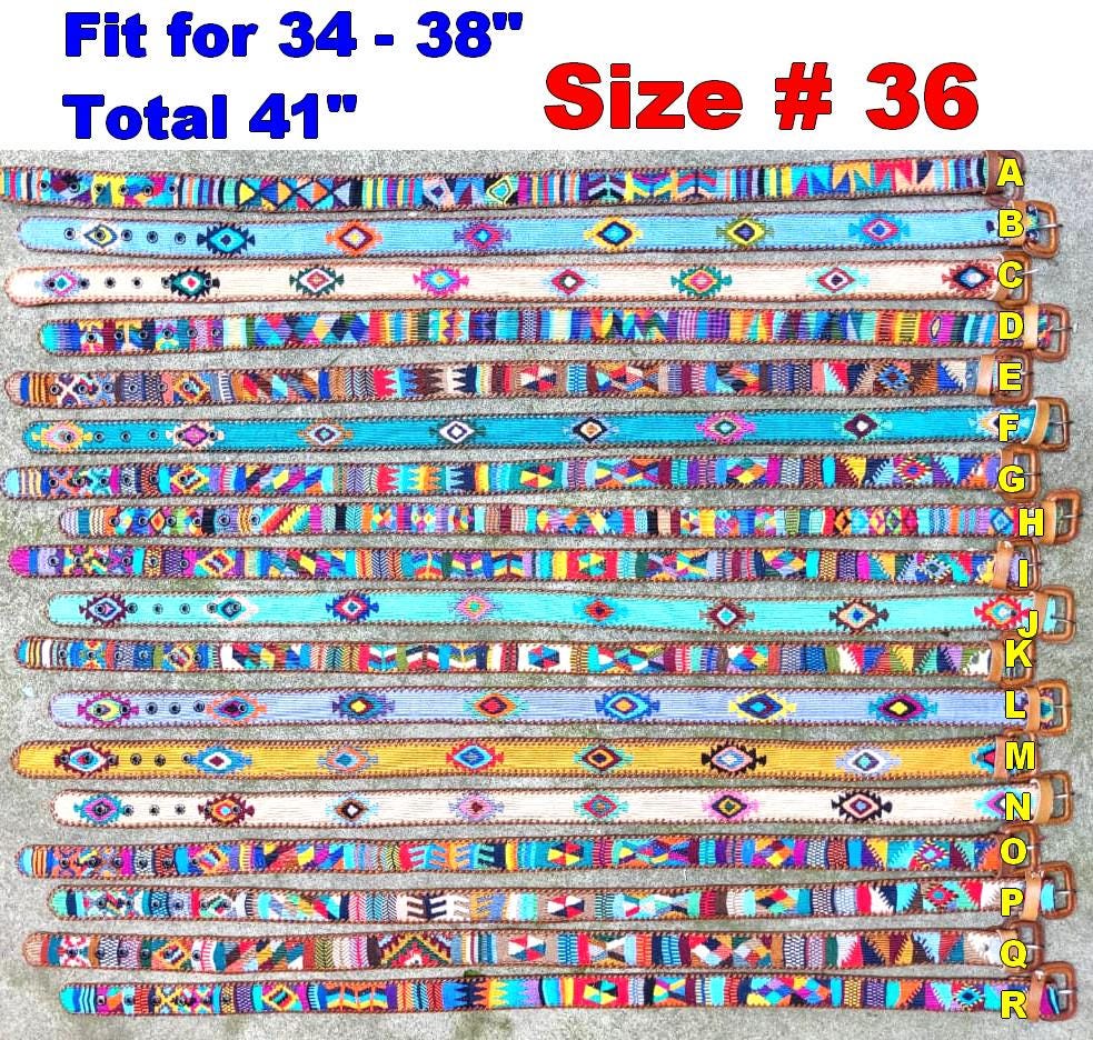 Lot of authentic Guatemalan HANDMADE BELT leather braided UNISEX belt