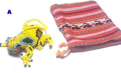 Beaded Frog Ornament: Czech Glass Keychain, Animal Lover Gift