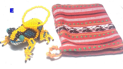 BEADED FROG Hanging ORNAMENT Key chain Gift For Animal Lovers - Czech Glass Seed Beads And Nylon Thread