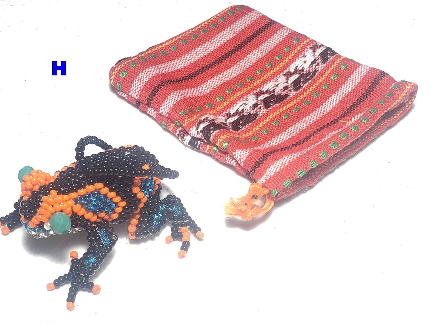 BEADED FROG Hanging ORNAMENT Key chain Gift For Animal Lovers - Czech Glass Seed Beads And Nylon Thread