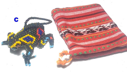 BEADED FROG Hanging ORNAMENT Key chain Gift For Animal Lovers - Czech Glass Seed Beads And Nylon Thread
